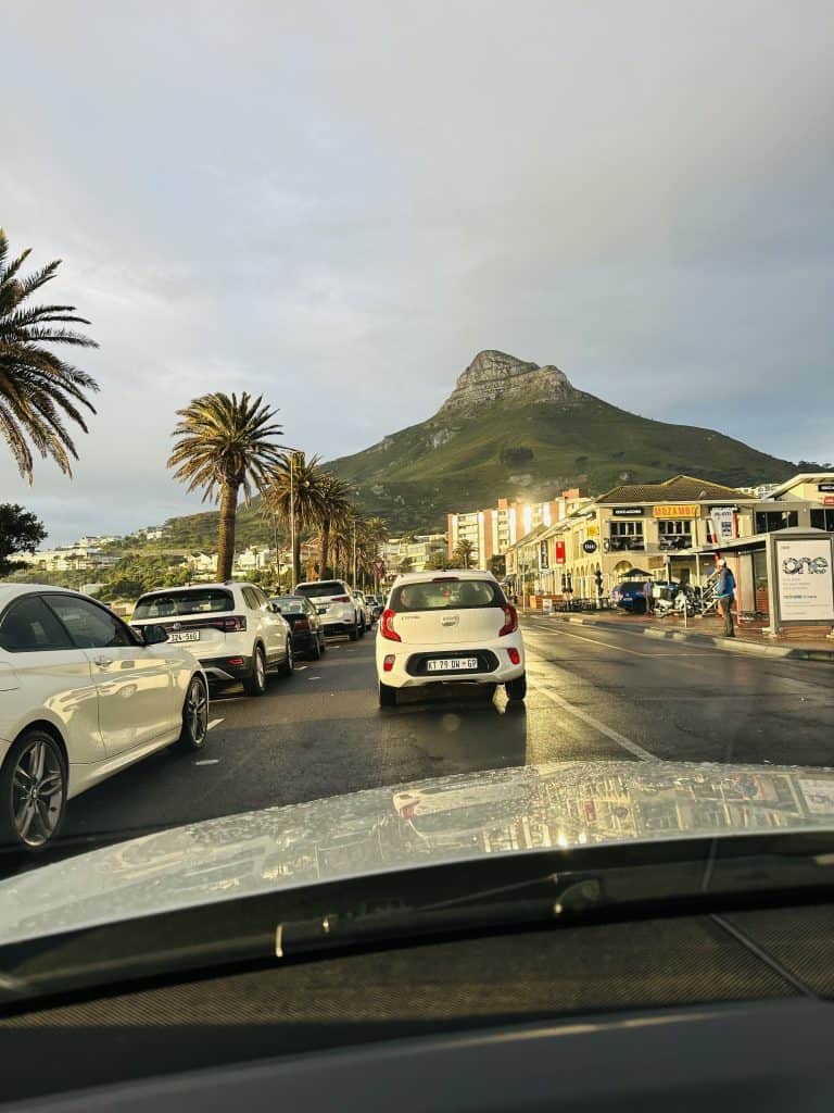 Driving through Cape Town