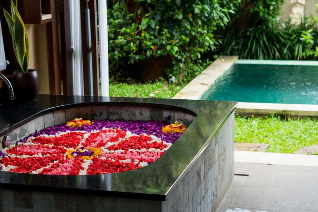 Bali travel guide includes flower bath