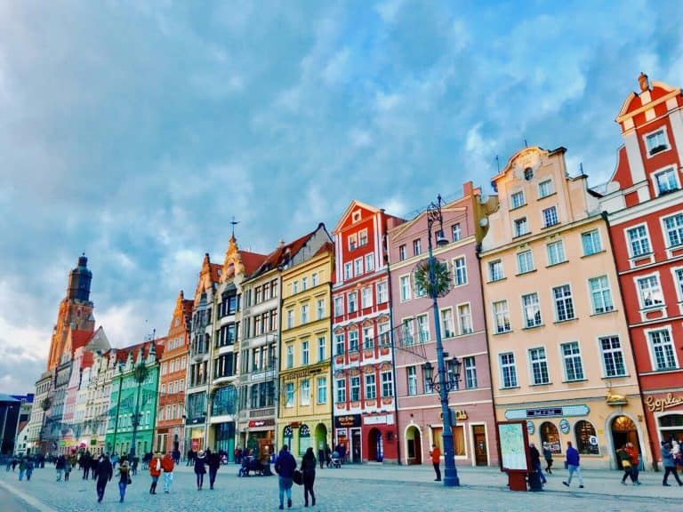 Colorful houses in Wroclaw, one of the best cities to visit in Poland