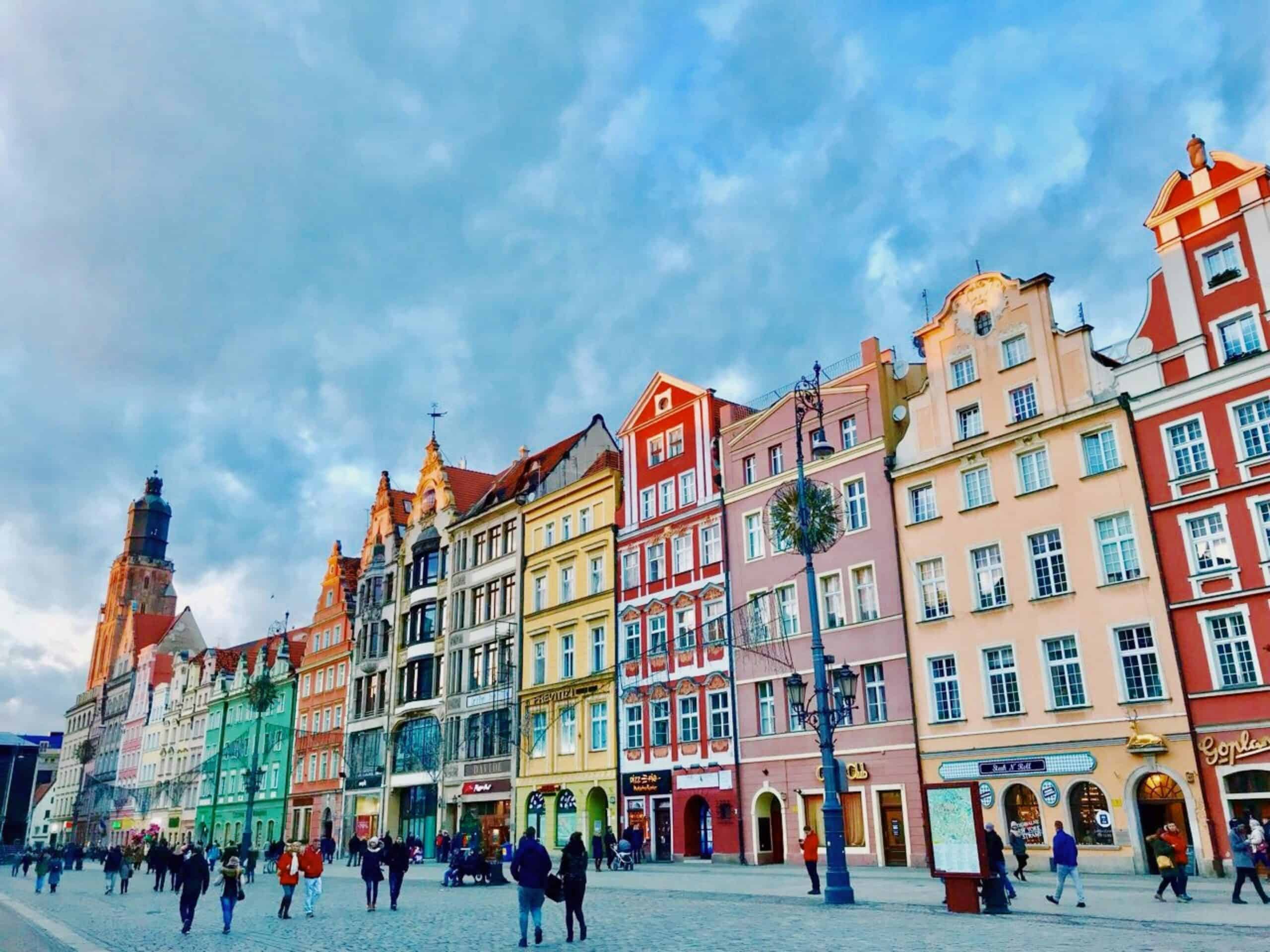 Colorful houses in Wroclaw, one of the best cities to visit in Poland