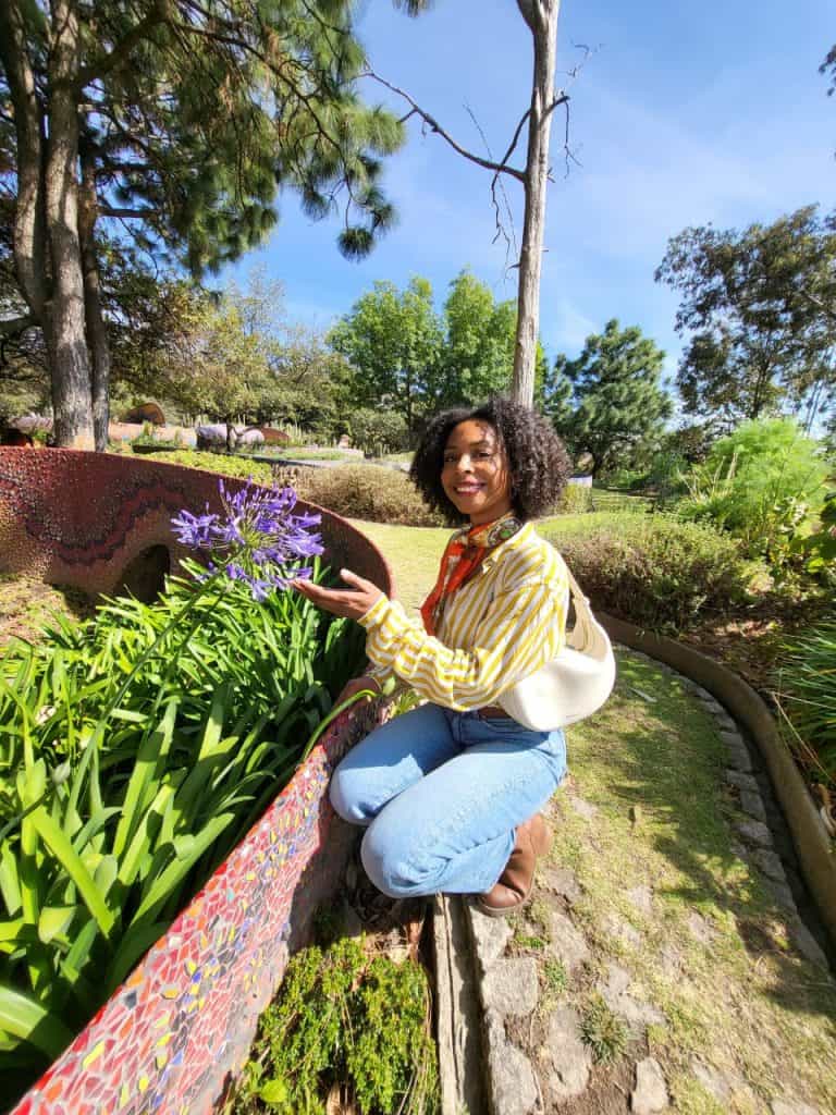 woman in Parque Quetzalcoatl garden